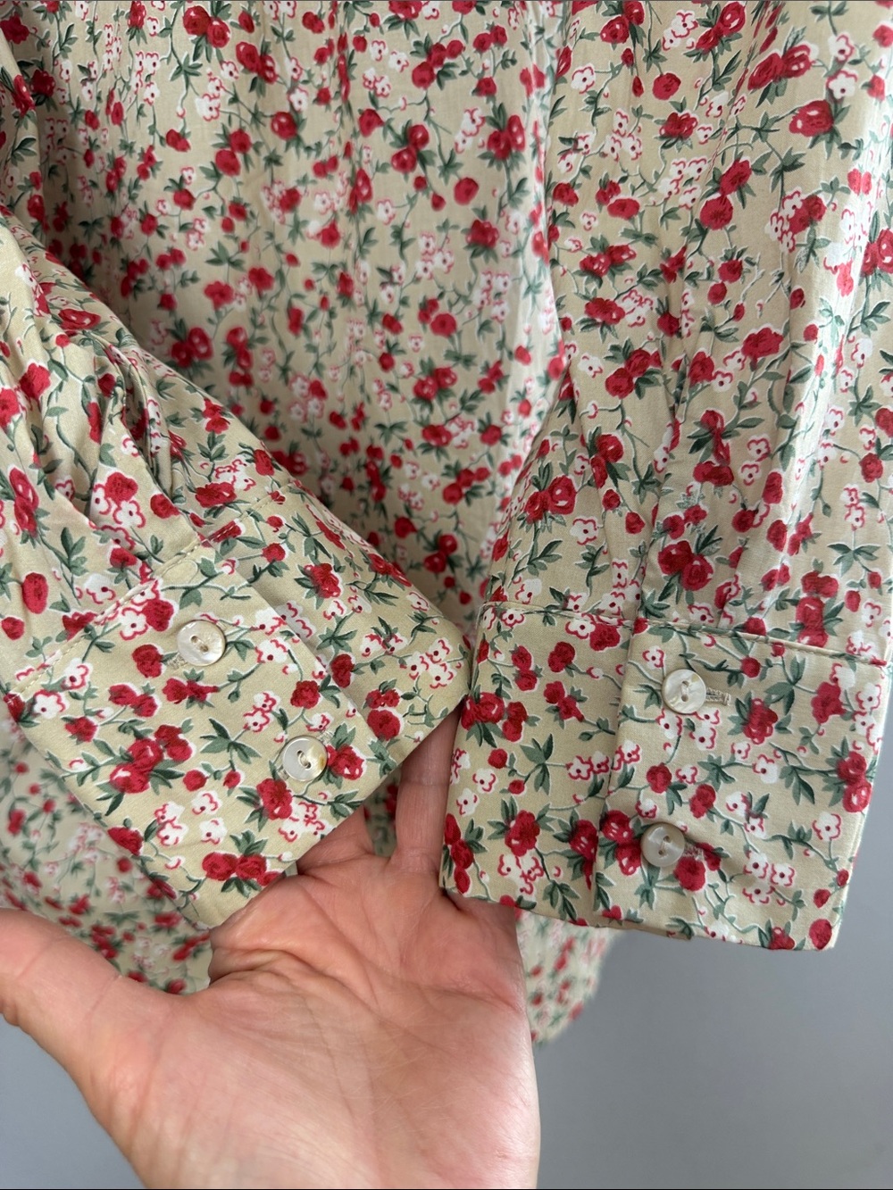 English Factory Peter Pan Ruffle Collar Blouse Medium Cotton Long Sleeve Floral - Picture 13 of 16